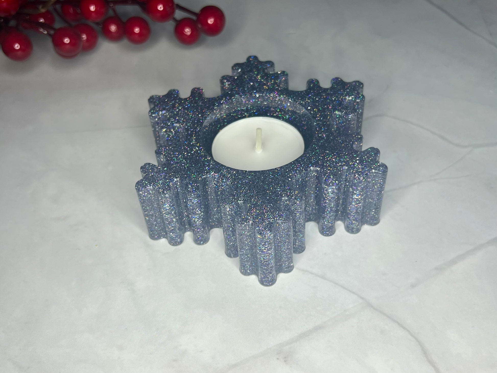 a candle that is sitting on a table