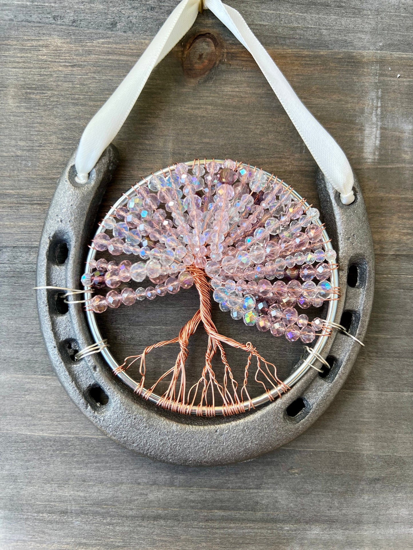 Cherry Blossom Tree of Life Horseshoe