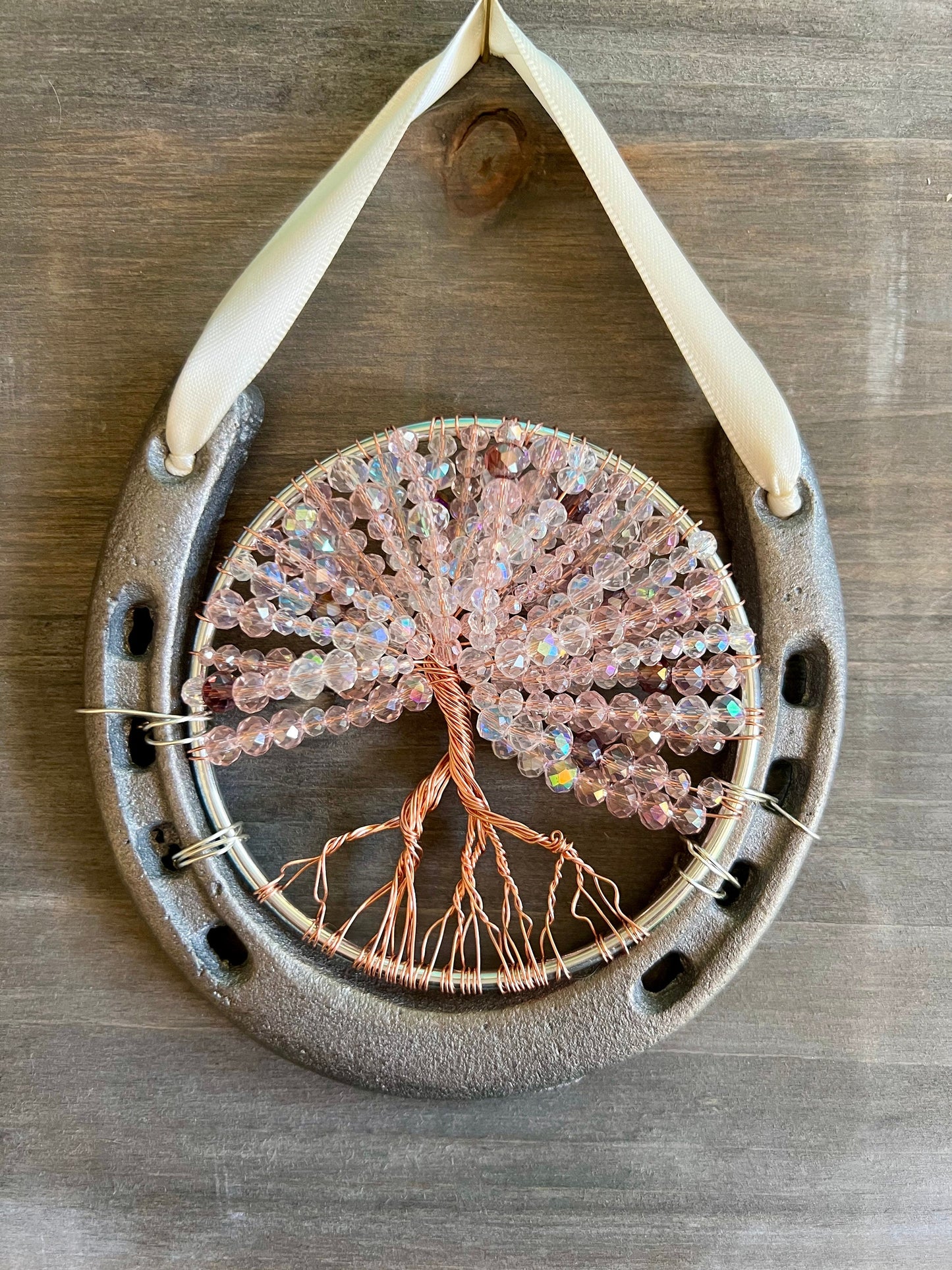 Cherry Blossom Tree of Life Horseshoe