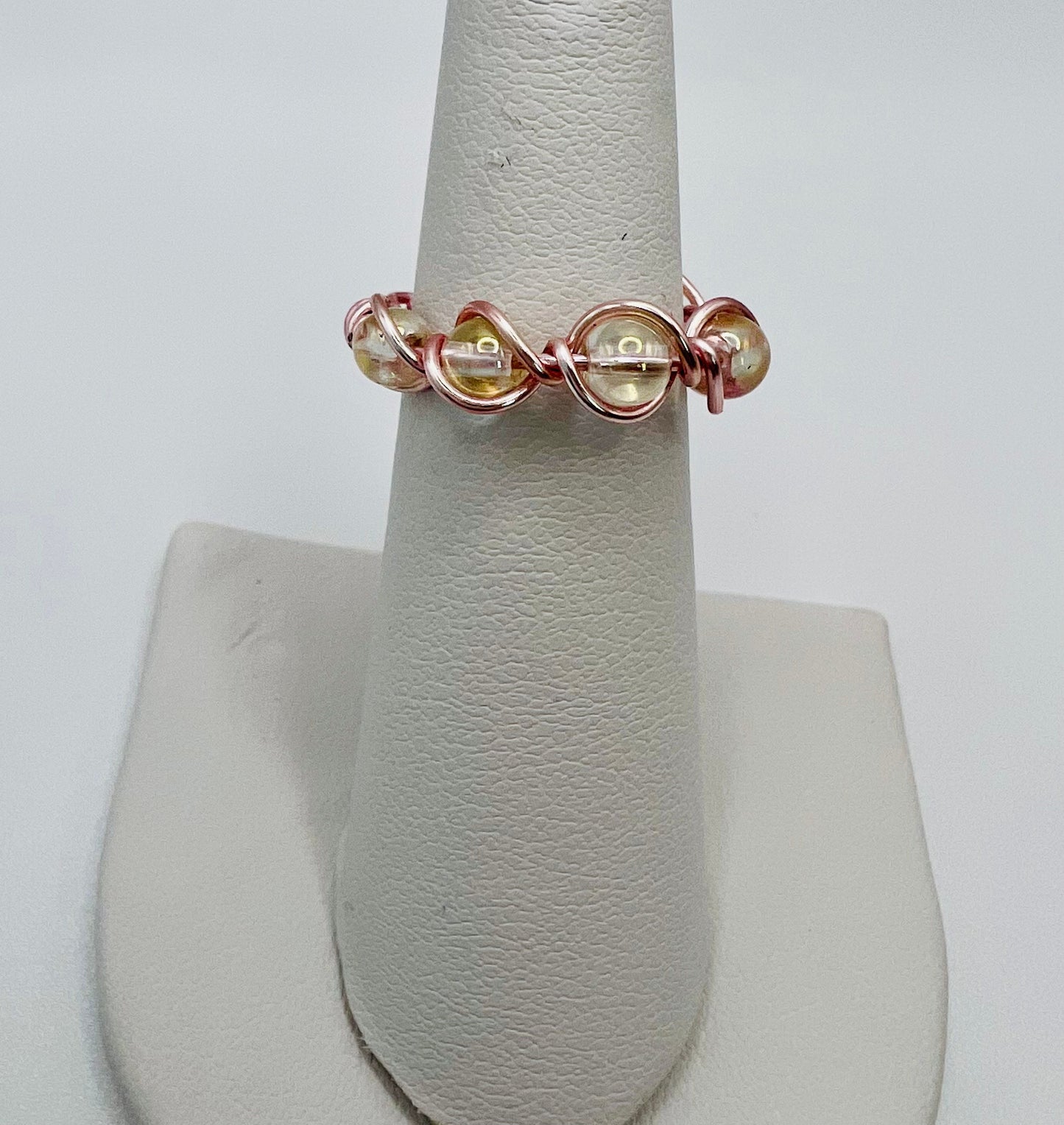 Dainty Pinky and Rose Gold Wire-Wrapped Braid Ring