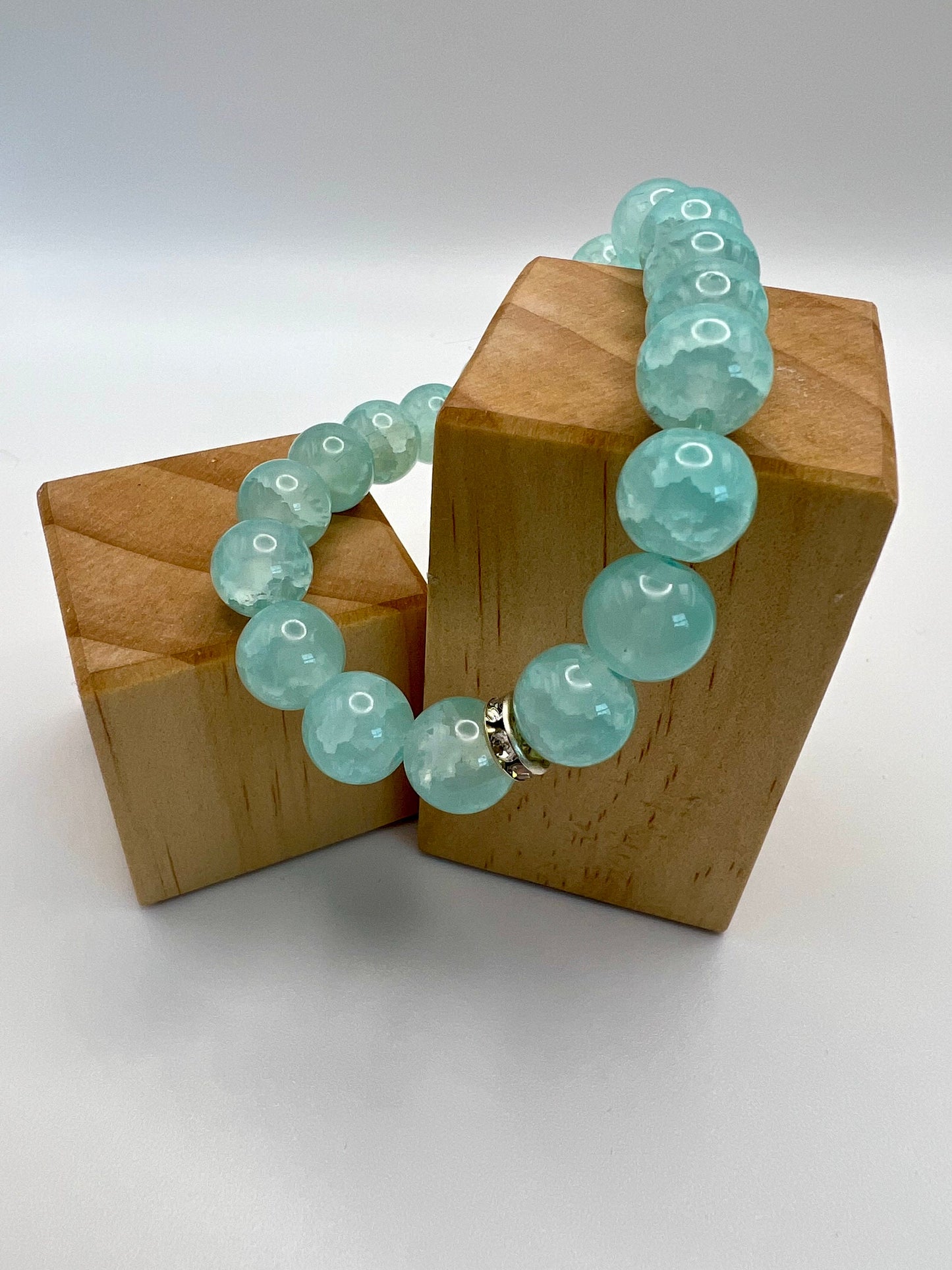 Mint Green Glass Bead Bracelet