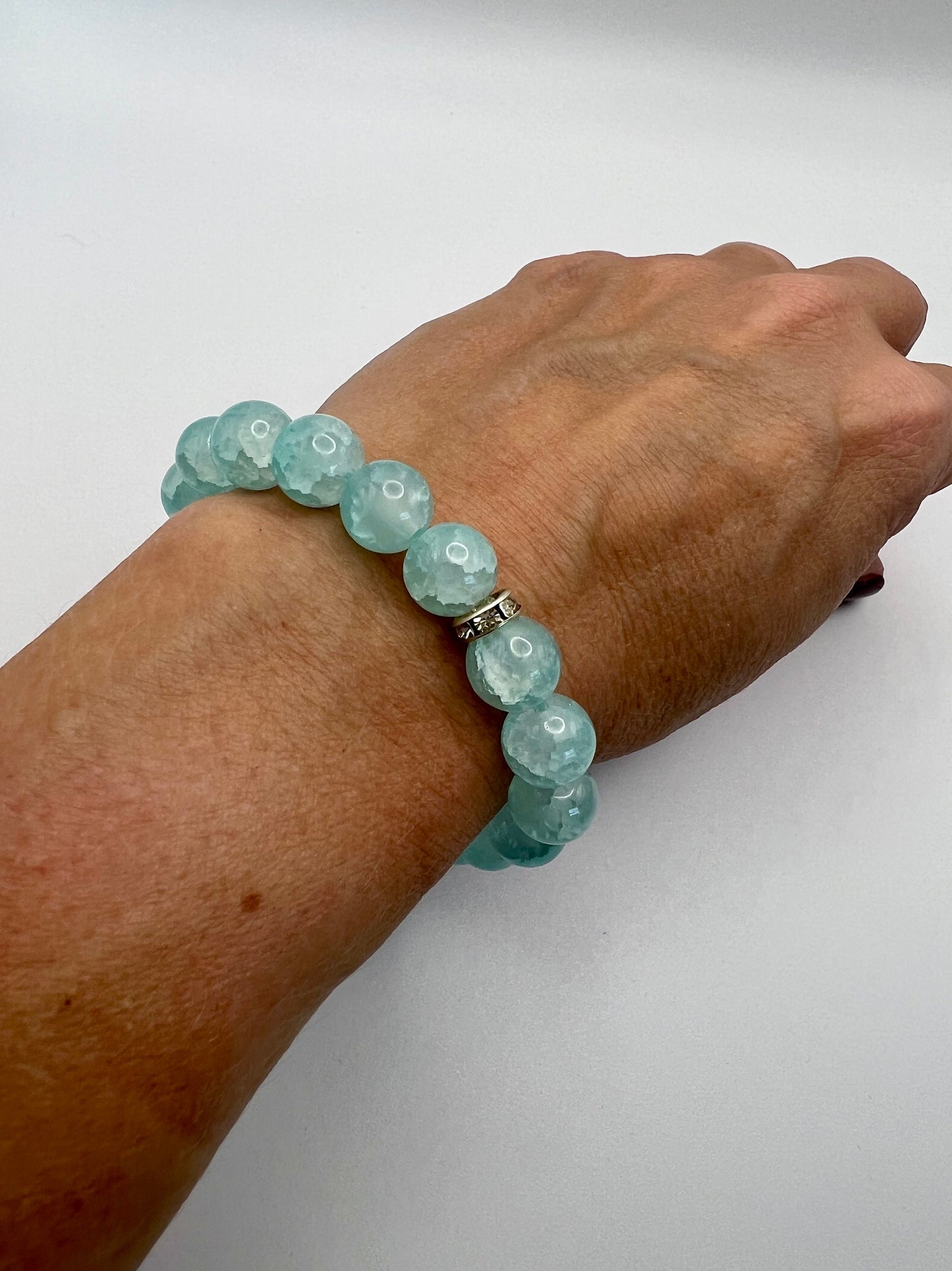 Mint Green Glass Bead Bracelet