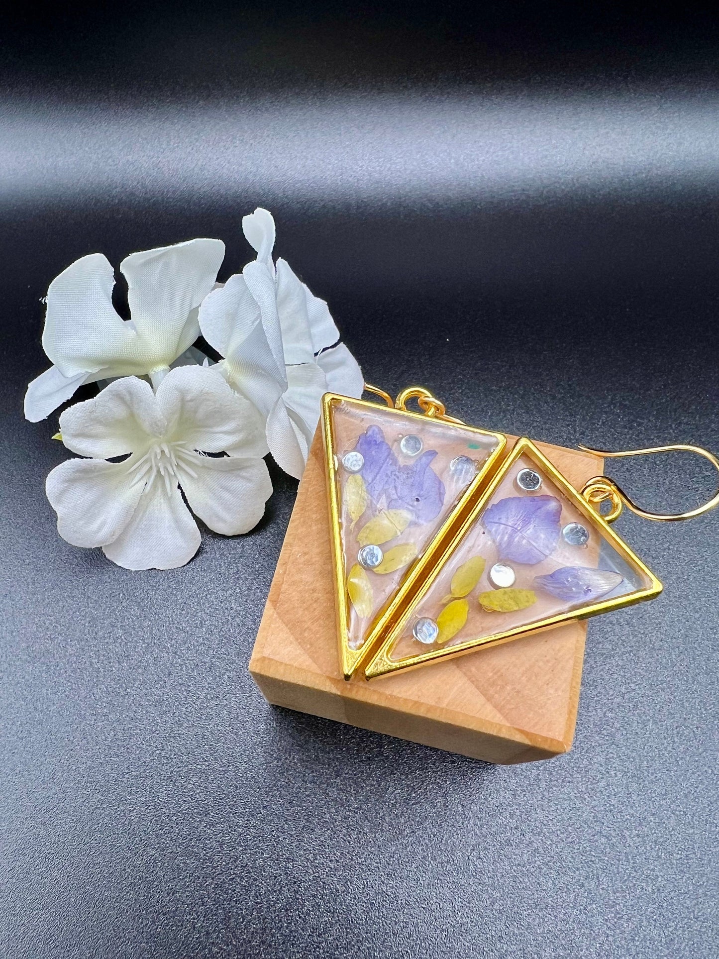 Triangle Resin Dangle Earrings