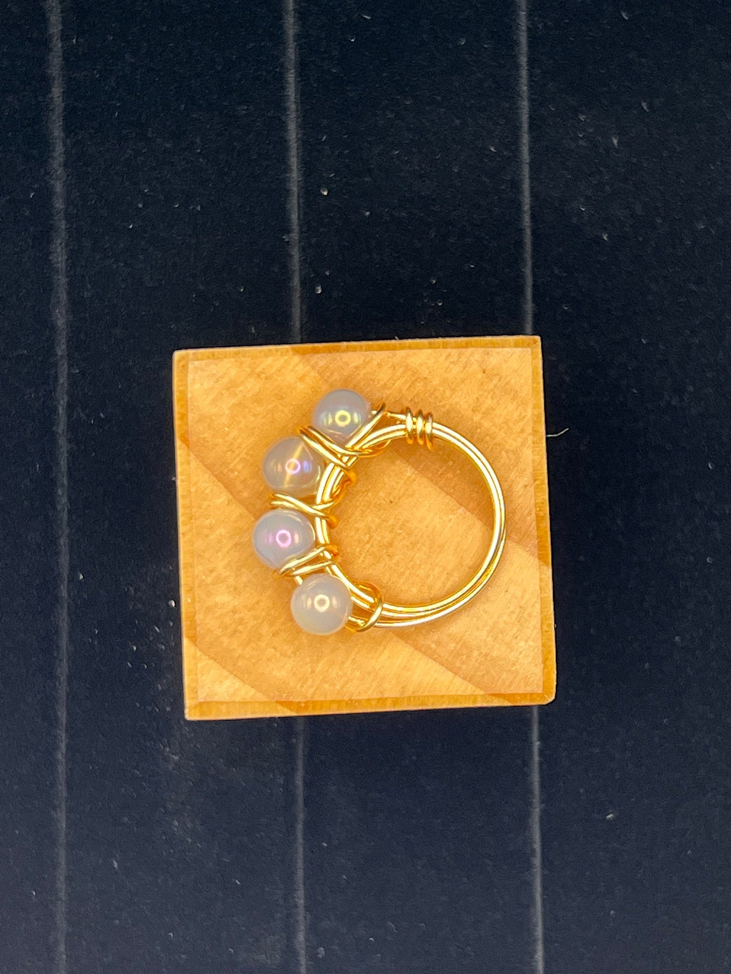 Gold and Natural Statement Ring