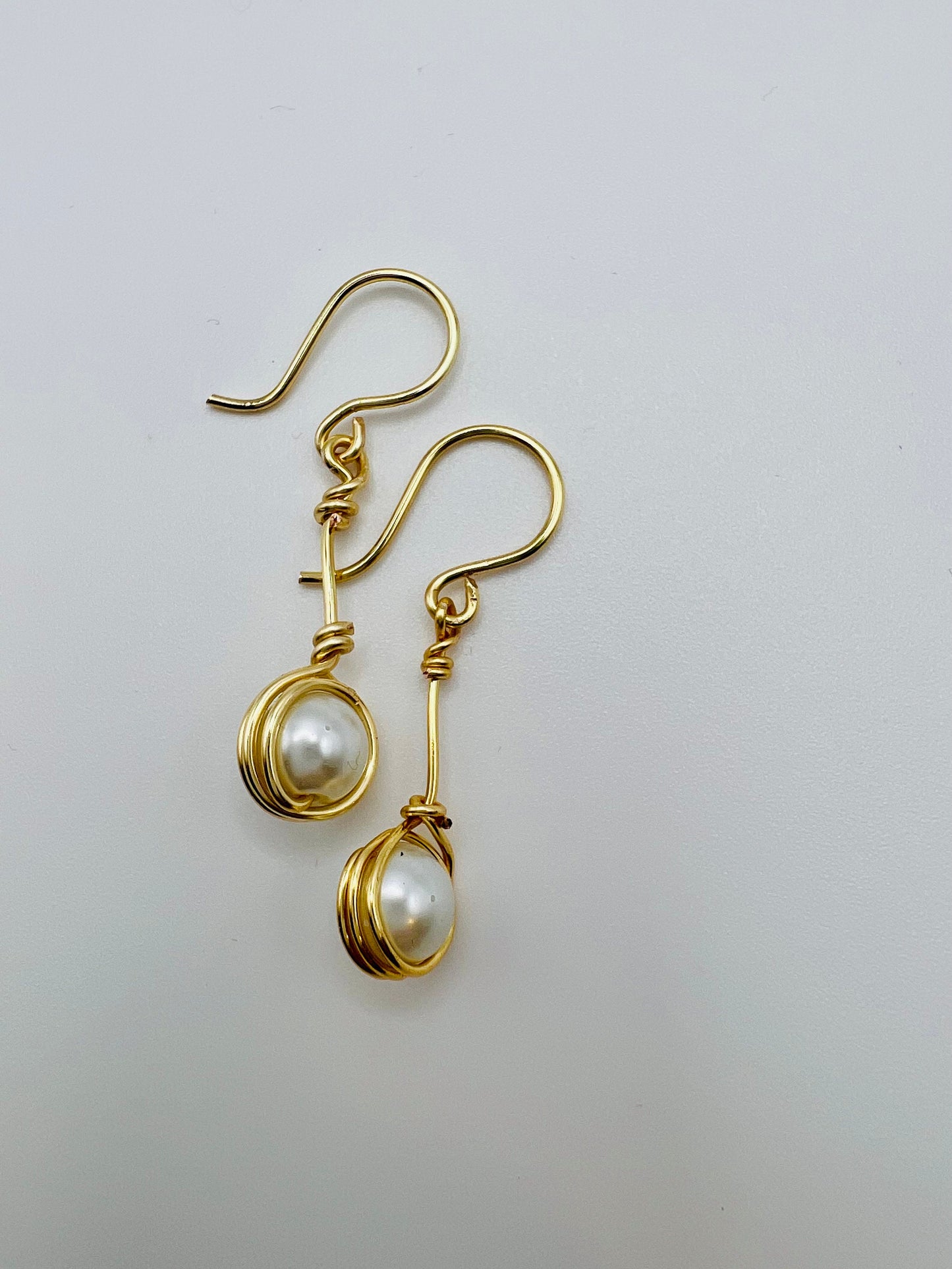 Handmade Dainty Pearl Dangle Earrings