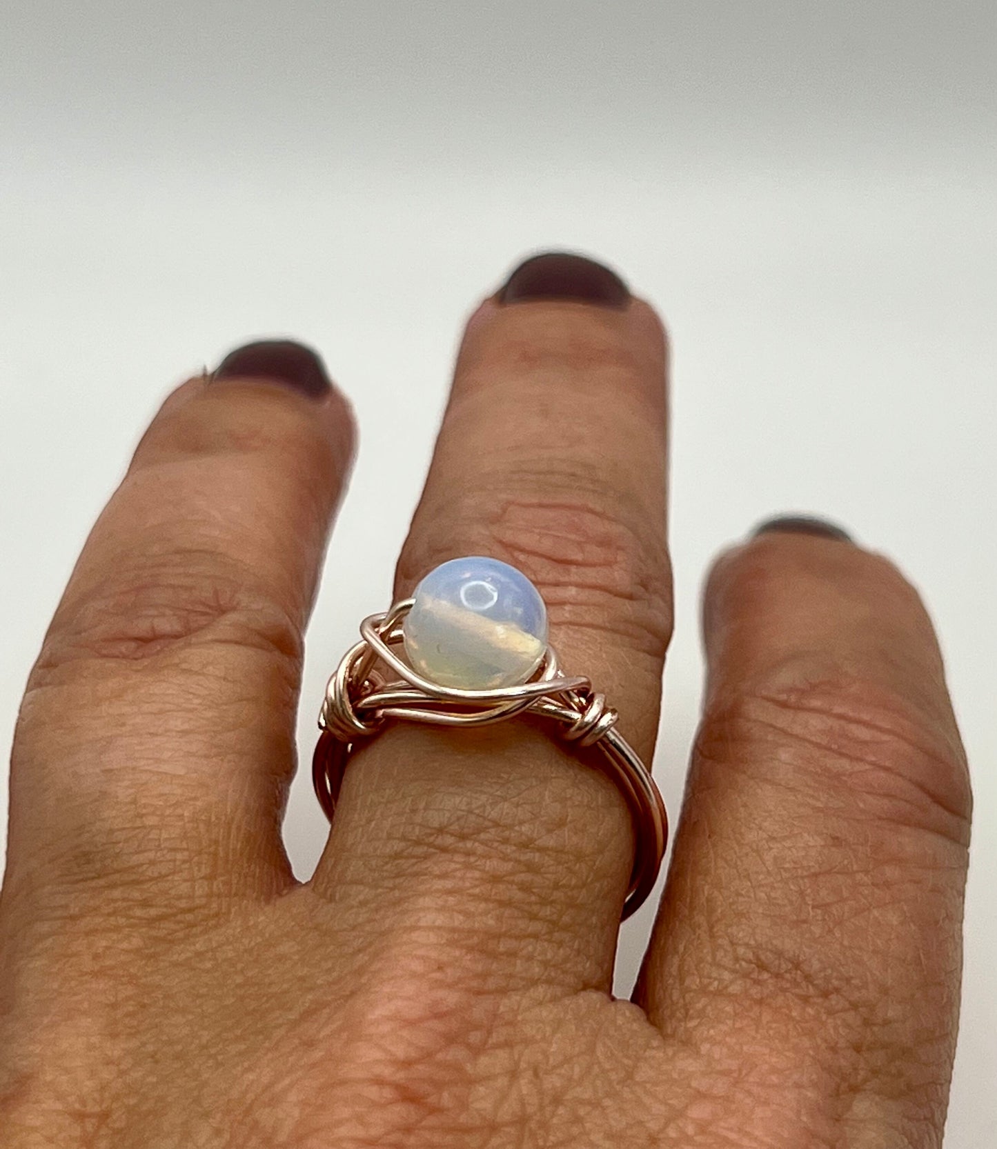 Moonstone and Rose Gold Ring