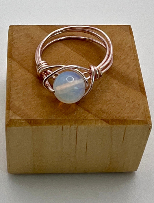 Moonstone and Rose Gold Ring