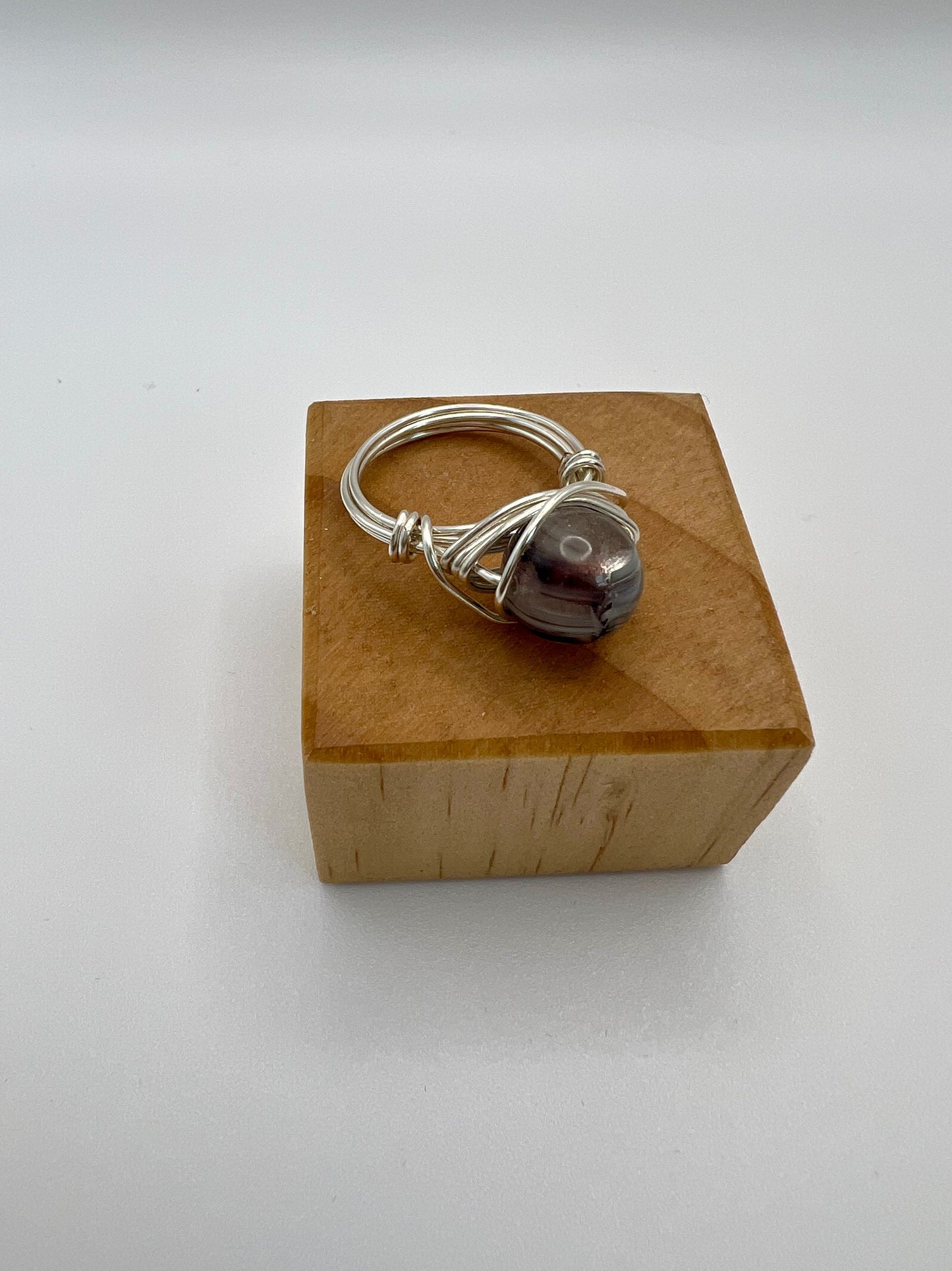 Purple Marble Statement Ring