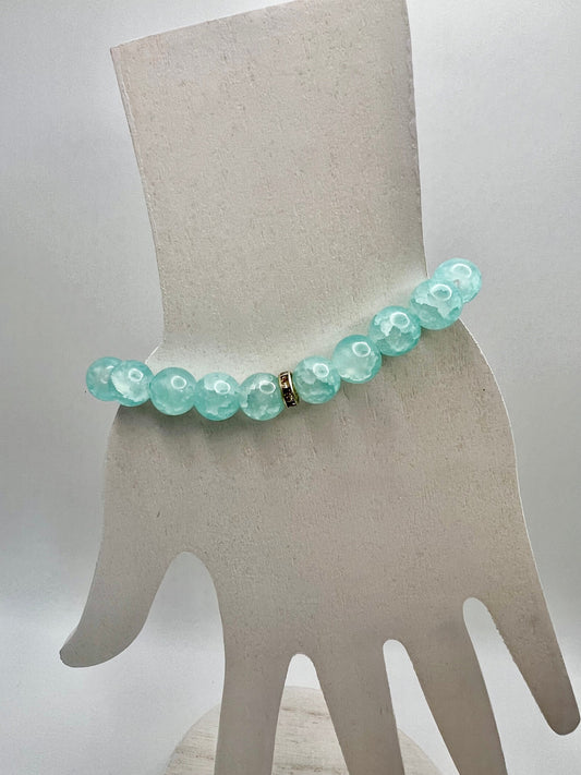 Mint Green Glass Bead Bracelet