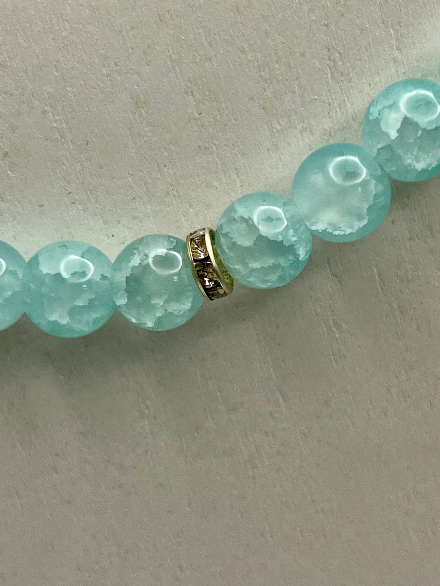 Mint Green Glass Bead Bracelet