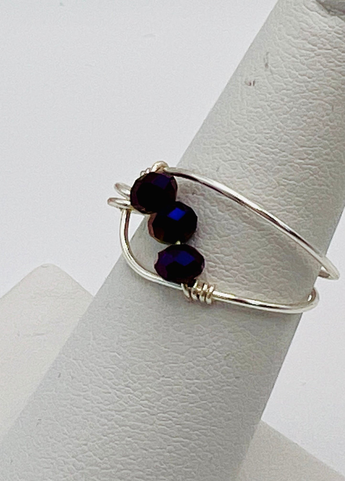 Deep Purple Uniquely Wire-Wrapped Ring